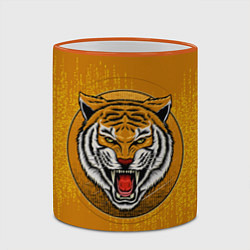 Кружка 3D Голова свирепого тигра, цвет: 3D-оранжевый кант — фото 2