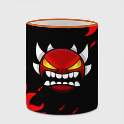 Кружка 3D Geometry Dash: Demon Red Fire, цвет: 3D-оранжевый кант — фото 2