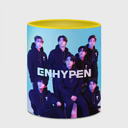 Кружка 3D ENHYPEN: Хисын, Джей, Джейк, Сонхун, Сону, Чонвон,, цвет: 3D-белый + желтый — фото 2