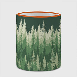 Кружка 3D Елки-палки, хвойный лес, цвет: 3D-оранжевый кант — фото 2