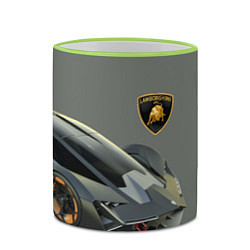 Кружка 3D Lamborghini concept 2020, цвет: 3D-светло-зеленый кант — фото 2