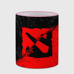 Кружка 3D DOTA 2 RED BLACK LOGO, БРЫЗГИ КРАСОК, цвет: 3D-розовый кант — фото 2