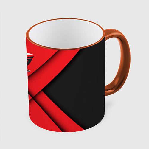 Кружка цветная ROG - republic of gamers / 3D-Оранжевый кант – фото 1