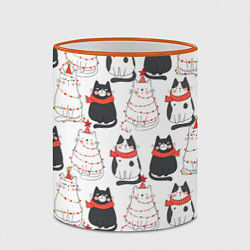 Кружка 3D НОВОГОДНИЕ КОТИКИ 2022, цвет: 3D-оранжевый кант — фото 2