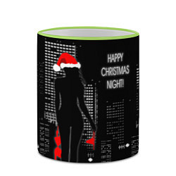 Кружка 3D Happy Christmas Night!, цвет: 3D-светло-зеленый кант — фото 2