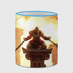 Кружка 3D GOD OF WAR КРАТОС В ЦЕПЯХ, цвет: 3D-небесно-голубой кант — фото 2