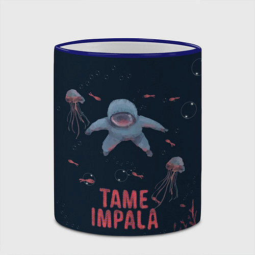 Кружка цветная Tame impala under water / 3D-Синий кант – фото 2