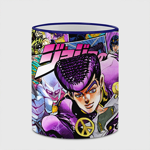 Кружка цветная JoJos Bizarre Adventure: Josuke / 3D-Синий кант – фото 2