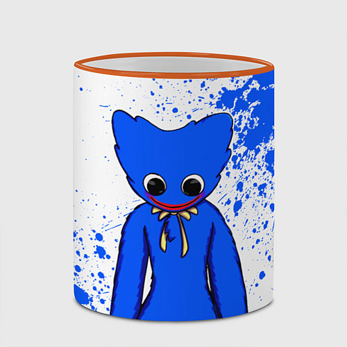 Кружка цветная POPPY PLAYTIME BLUE ИГРА ПОППИ ПЛЕЙТАЙМ ХАГГИ ВАГГ / 3D-Оранжевый кант – фото 2