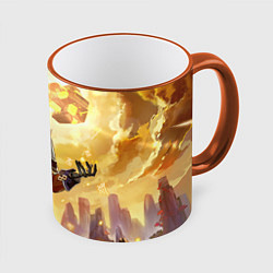 Кружка 3D Zhongli Order, цвет: 3D-оранжевый кант