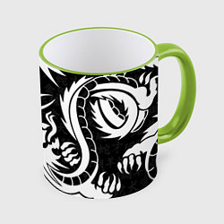 Кружка цветная УЗОР ИЗ БЕЛЫХ ДРАКОНОВ WHITE DRAGON TOKYO