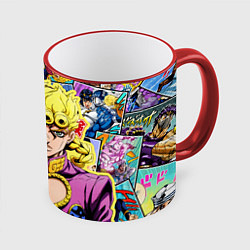 Кружка 3D JoJos Bizarre Adventure - Джорно Джованна, цвет: 3D-красный кант