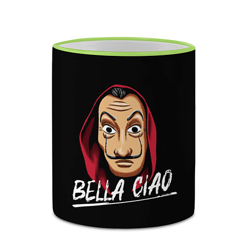 Кружка цветная БУМАЖНЫЙ ДОМ LA CASA DE PAPEL BELLA CIAO / 3D-Светло-зеленый кант – фото 2