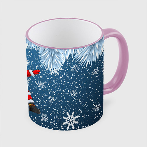 Кружка цветная DAB SANTA WINTER / 3D-Розовый кант – фото 1