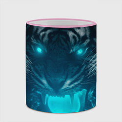 Кружка 3D Неоновый водяной тигр 2022, цвет: 3D-розовый кант — фото 2