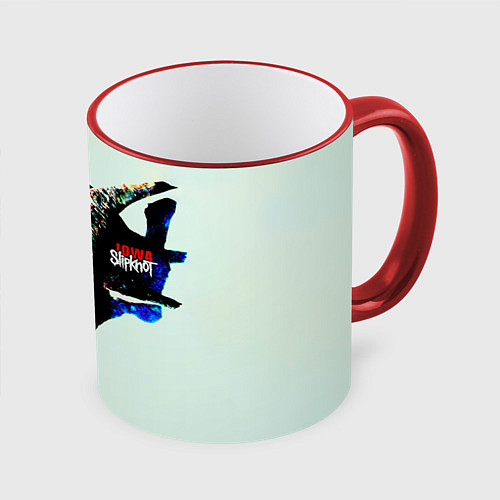 Кружка цветная Iowa - Slipknot / 3D-Красный кант – фото 1