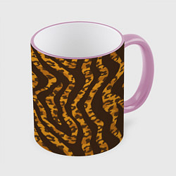 Кружка 3D Шкура тигра леопарда гибрид, цвет: 3D-розовый кант