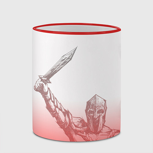 Кружка цветная Спартак Гладиатор White Theme / 3D-Красный кант – фото 2