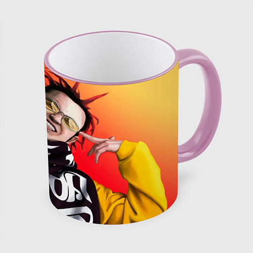 Кружка цветная Задорный Гонфлад / 3D-Розовый кант – фото 1