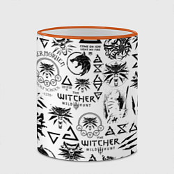 Кружка 3D THE WITCHER LOGOBOMBING ЧЁРНО БЕЛЫЙ ВЕДЬМАК ПАТТЕР, цвет: 3D-оранжевый кант — фото 2