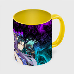 Кружка цветная GENSHIN IMPACT ГЕРОИНИ В НЕОНОВОМ ОГНЕ NEON FIRE