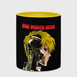 Кружка 3D Кибернетическое тело Геноса One Punch-Man, цвет: 3D-белый + желтый — фото 2