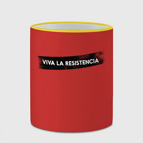 Кружка цветная VIVA LA RESISTENCIA / 3D-Желтый кант – фото 2