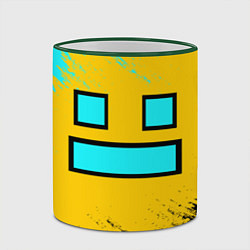 Кружка 3D GEOMETRY DASH SMILE БРЫЗГИ КРАСОК, цвет: 3D-зеленый кант — фото 2