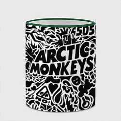 Кружка 3D Arctic monkeys Pattern, цвет: 3D-зеленый кант — фото 2