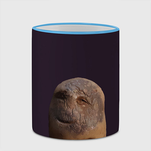 Кружка цветная Уставший картофель / 3D-Небесно-голубой кант – фото 2