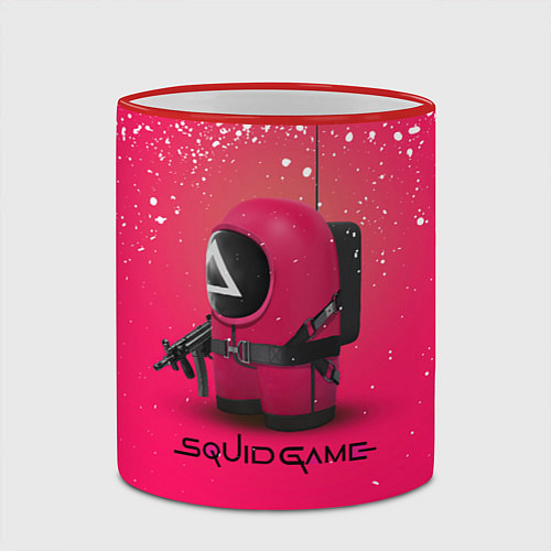 Кружка цветная Among Us x Squid Game / 3D-Красный кант – фото 2