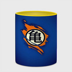 Кружка 3D Рваный логотип Гоку Dragon Ball, цвет: 3D-белый + желтый — фото 2
