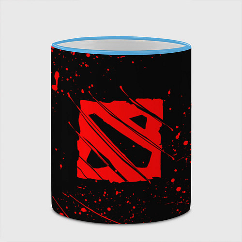 Кружка цветная DOTA 2 БРЫЗГИ КРАСОК, КРОВЬ / 3D-Небесно-голубой кант – фото 2