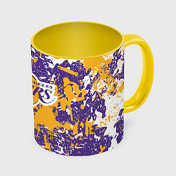 Кружка цветная LAKERS ФИРМЕННЫЕ ЦВЕТА БРЫЗГИ КРАСОК LA
