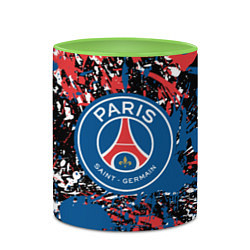 Кружка 3D PSG БРЫЗГИ КРАСОК СПОРТ, цвет: 3D-белый + светло-зеленый — фото 2