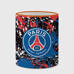 Кружка 3D PSG БРЫЗГИ КРАСОК СПОРТ, цвет: 3D-оранжевый кант — фото 2