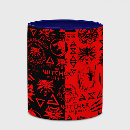 Кружка цветная THE WITCHER LOGOBOMBING BLACK RED / 3D-Белый + синий – фото 2