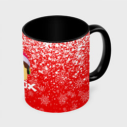 Кружка 3D ROBLOX НОВОГОДНИЙ SMILE 2022, цвет: 3D-белый + черный