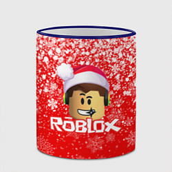 Кружка 3D ROBLOX НОВОГОДНИЙ SMILE 2022, цвет: 3D-синий кант — фото 2