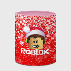 Кружка 3D ROBLOX НОВОГОДНИЙ SMILE 2022, цвет: 3D-белый + розовый — фото 2