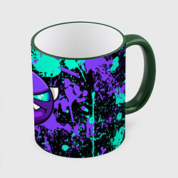 Кружка цветная GEOMETRY DASH NEON DEMON LEVELS, НЕОНОВЫЕ БРЫЗГИ К