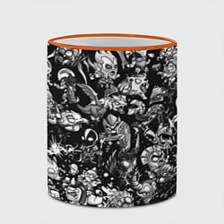 Кружка 3D DOTA 2 ВСЕ ПЕРСОНАЖИ ЧЁРНО БЕЛЫЙ, цвет: 3D-оранжевый кант — фото 2