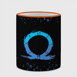 Кружка 3D БОГ ВОЙНЫ СИМВОЛ КРАТОСА, РУНЫ GOD OF WAR, цвет: 3D-оранжевый кант — фото 2