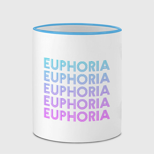 Кружка цветная Эйфория Euphoria / 3D-Небесно-голубой кант – фото 2