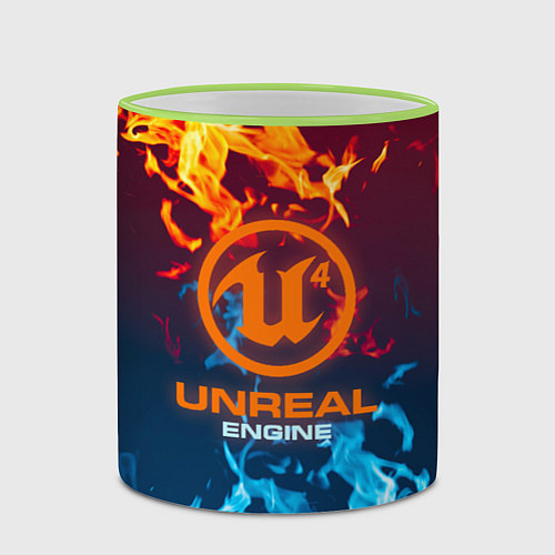 Кружка цветная Unreal Огонь / 3D-Светло-зеленый кант – фото 2