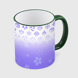 Кружка 3D GENSHIN IMPACT SYMBOL PATTERN SAKURA САКУРА, цвет: 3D-зеленый кант