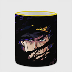Кружка 3D JOJOS BIZARRE ADVENTURE ЛИЦО ГЕРОЯ, цвет: 3D-желтый кант — фото 2