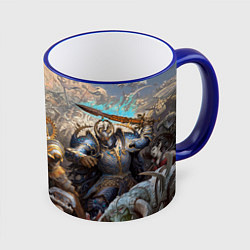 Кружка 3D Битва Рыцарского ордена Империи, цвет: 3D-синий кант