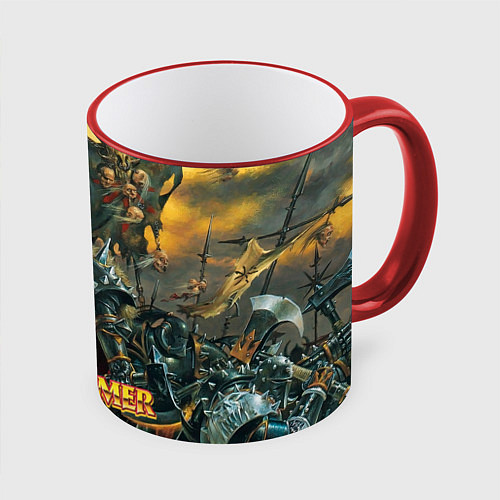 Кружка цветная Warhammer old battle / 3D-Красный кант – фото 1