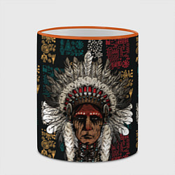 Кружка 3D Эхо прошлого индеец, цвет: 3D-оранжевый кант — фото 2